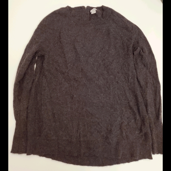 Halogen Zip Back Crewneck Cashmere Sweater - Picture 3 of 4